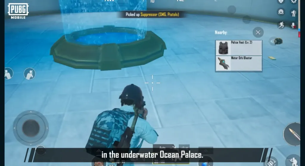 Персонаж внутри воздушной полости Ocean Palace в официальном обзоре PUBG MOBILE 3.3