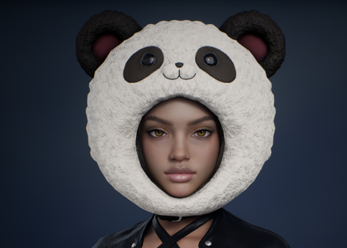 Chubby Panda (Helm) başlığının resmî görünümü: siyah kulaklı, beyaz pelüş panda başı