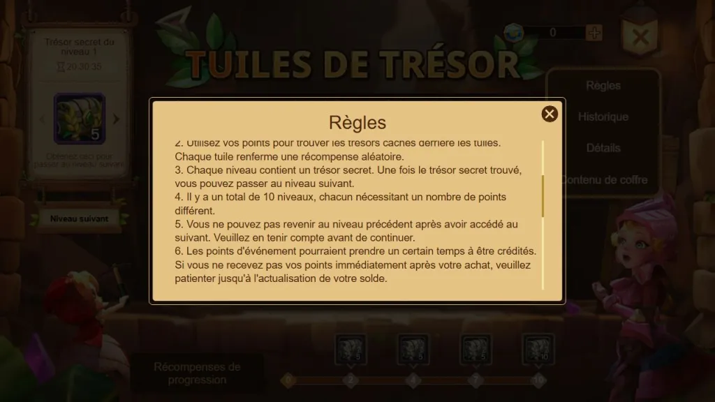 Правила Treasure Tiles IGG: десять уровней, разный расход очков и запрет возврата после перехода