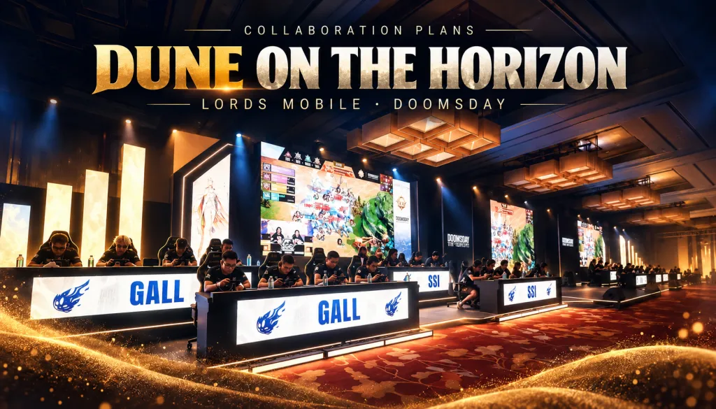 An IGG championship hall with the English editorial heading Dune on the Horizon