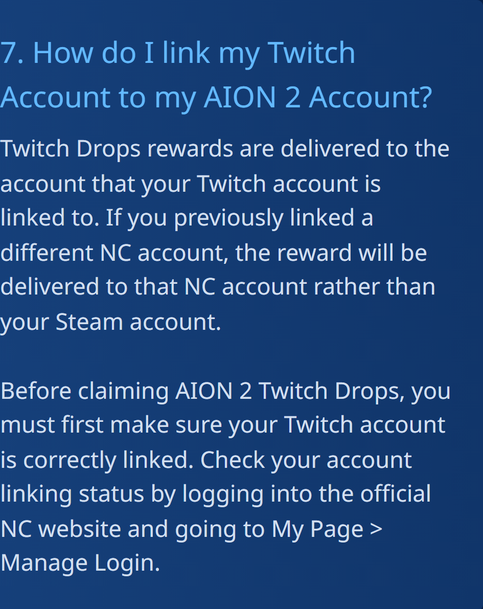 NC SSS: ödül, Steam hesabından farklı olabilecek bağlı NC hesabına gider; My Page → Manage Login kontrolü